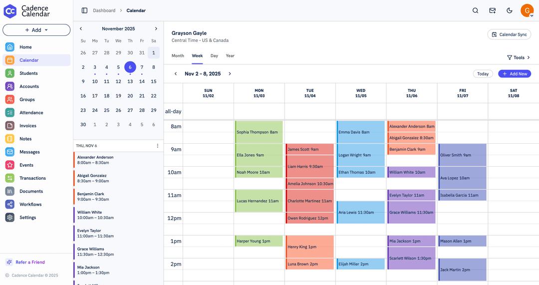 Cadence Calendar Landing Page Image